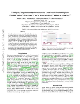 Emergency Department Optimization and Load Prediction in Hospitals