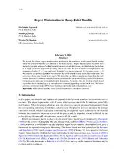 Regret Minimization in Heavy-Tailed Bandits