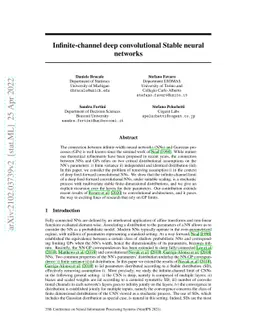 Infinite-channel deep stable convolutional neural networks