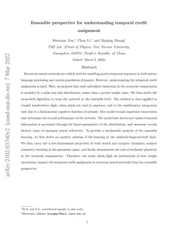 Ensemble perspective for understanding temporal credit assignment
