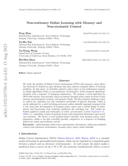Non-stationary Online Learning with Memory and Non-stochastic Control