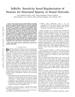 SeReNe: Sensitivity based Regularization of Neurons for Structured
  Sparsity in Neural Networks