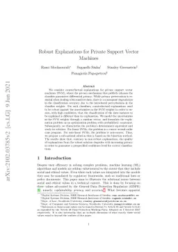 Robust Explanations for Private Support Vector Machines