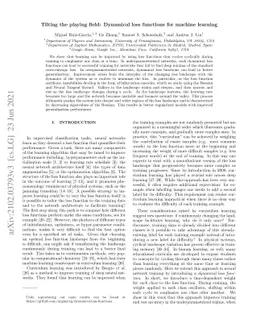 Tilting the playing field: Dynamical loss functions for machine learning
