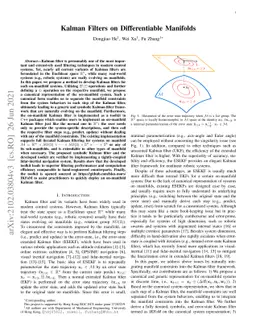 Kalman Filters on Differentiable Manifolds