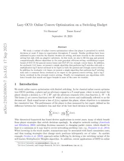 Lazy OCO: Online Convex Optimization on a Switching Budget