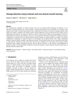 Damage detection using in-domain and cross-domain transfer learning