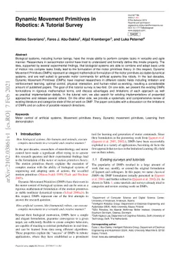 Dynamic Movement Primitives in Robotics: A Tutorial Survey