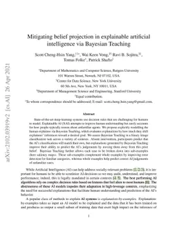 Mitigating belief projection in explainable artificial intelligence via
  Bayesian Teaching