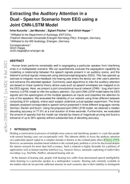 Extracting the Auditory Attention in a Dual-Speaker Scenario from EEG
  using a Joint CNN-LSTM Model