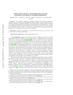 Novel Deep neural networks for solving Bayesian statistical inverse