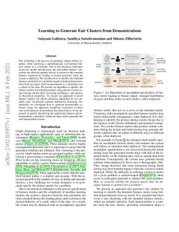 Learning to Generate Fair Clusters from Demonstrations