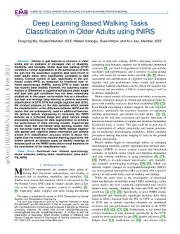 Deep Learning Based Walking Tasks Classification in Older Adults using
  fNIRS