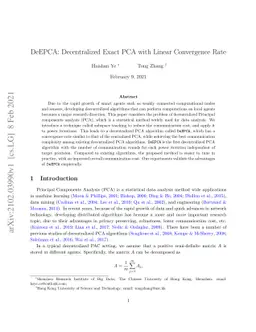 DeEPCA: Decentralized Exact PCA with Linear Convergence Rate