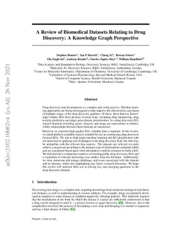A Review of Biomedical Datasets Relating to Drug Discovery: A Knowledge
  Graph Perspective