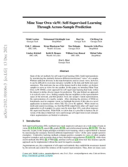 Mine Your Own vieW: Self-Supervised Learning Through Across-Sample
  Prediction