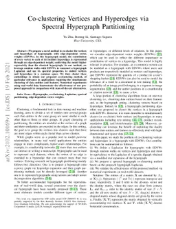 Co-clustering Vertices and Hyperedges via Spectral Hypergraph
  Partitioning