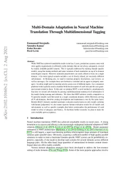 Multi-Domain Adaptation in Neural Machine Translation Through
  Multidimensional Tagging