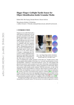 Digger Finger: GelSight Tactile Sensor for Object Identification Inside
  Granular Media