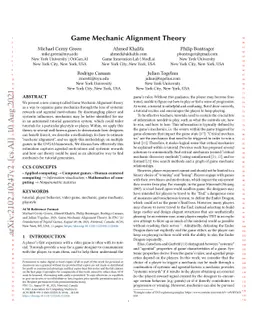 Game Mechanic Alignment Theory and Discovery