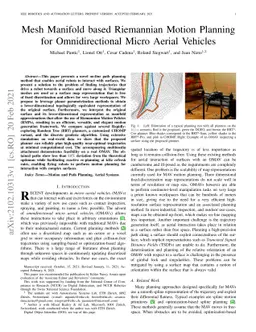 Mesh Manifold based Riemannian Motion Planning for Omnidirectional Micro
  Aerial Vehicles