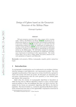 Design of Ciphers based on the Geometric Structure of the Möbius Plane