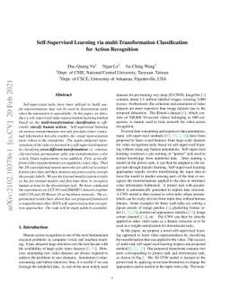 Self-Supervised Learning via multi-Transformation Classification for
  Action Recognition