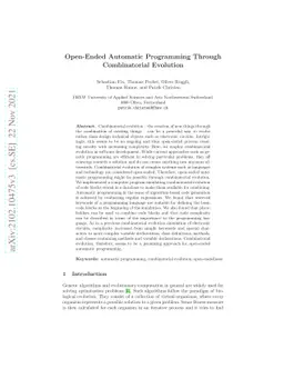Open-Ended Automatic Programming Through Combinatorial Evolution