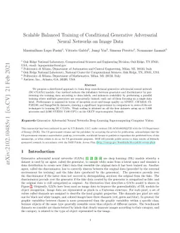 Scalable Balanced Training of Conditional Generative Adversarial Neural
  Networks on Image Data