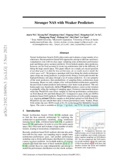 Stronger NAS with Weaker Predictors