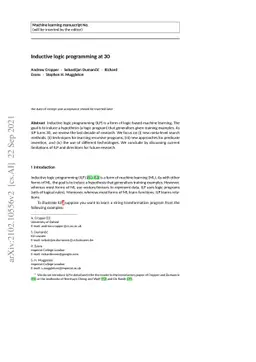 Inductive logic programming at 30