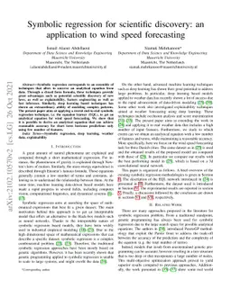 Symbolic regression for scientific discovery: an application to wind
  speed forecasting