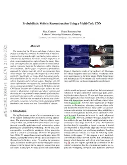 Probabilistic Vehicle Reconstruction Using a Multi-Task CNN