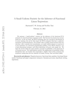 A Small-Uniform Statistic for the Inference of Functional Linear
  Regressions