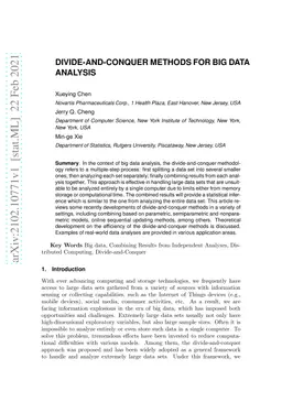 Divide-and-conquer methods for big data analysis