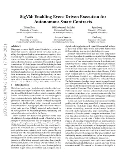 SigVM: Enabling Event-Driven Execution for Autonomous Smart Contracts