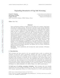 Expanding boundaries of Gap Safe screening