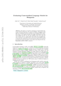 Evaluating Contextualized Language Models for Hungarian