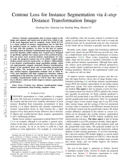 Contour Loss for Instance Segmentation via k-step Distance
  Transformation Image