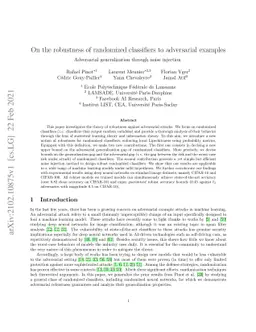 On the robustness of randomized classifiers to adversarial examples