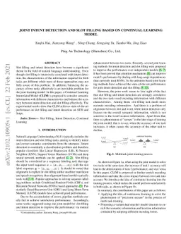 Joint Intent Detection And Slot Filling Based on Continual Learning
  Model