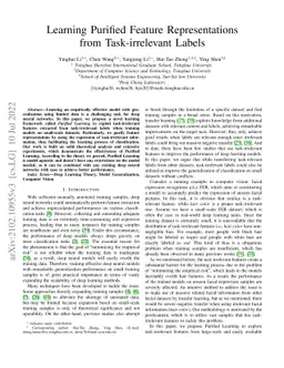 Learning Purified Feature Representations from Task-irrelevant Labels