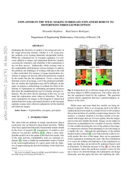 Explainers in the Wild: Making Surrogate Explainers Robust to
  Distortions through Perception