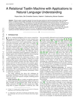 A Relational Tsetlin Machine with Applications to Natural Language
  Understanding