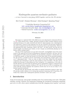 Kindergarden quantum mechanics graduates (...or how I learned to stop
  gluing LEGO together and love the ZX-calculus)