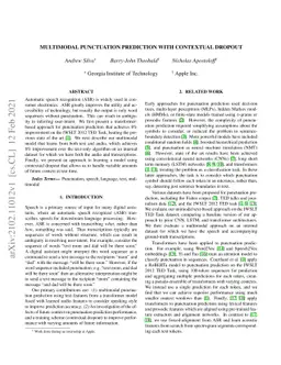 Multimodal Punctuation Prediction with Contextual Dropout