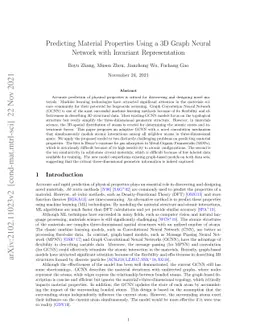 Predicting Material Properties Using a 3D Graph Neural Network with
  Invariant Local Descriptors