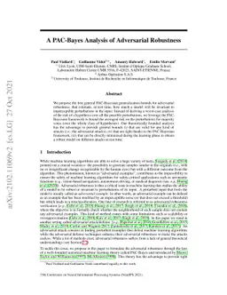 A PAC-Bayes Analysis of Adversarial Robustness