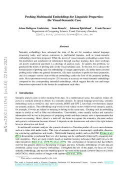 Probing Multimodal Embeddings for Linguistic Properties: the
  Visual-Semantic Case