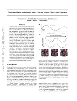 Variational Data Assimilation with a Learned Inverse Observation
  Operator